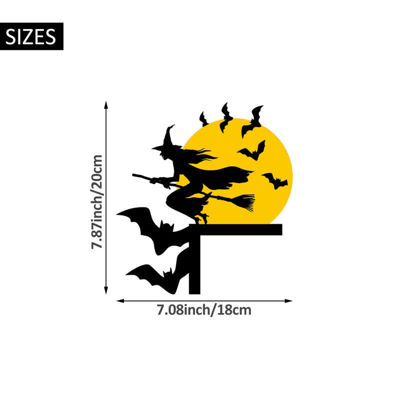 Taillod Witch & Bats Halloween Door Corner Decoration