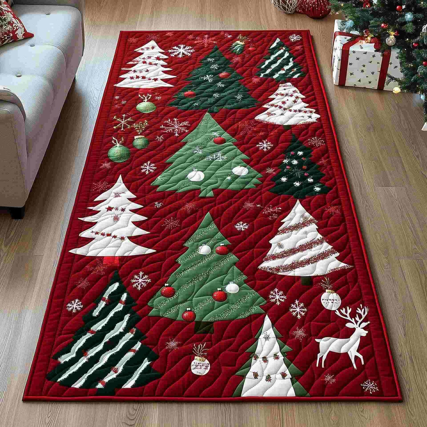 Taillod Christmas Tree Inspired Decorative Rug