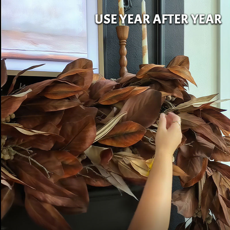 🔥Hot Sale🔥Brown Magnolia Leaf Garland--Buy 2 Free Shipping