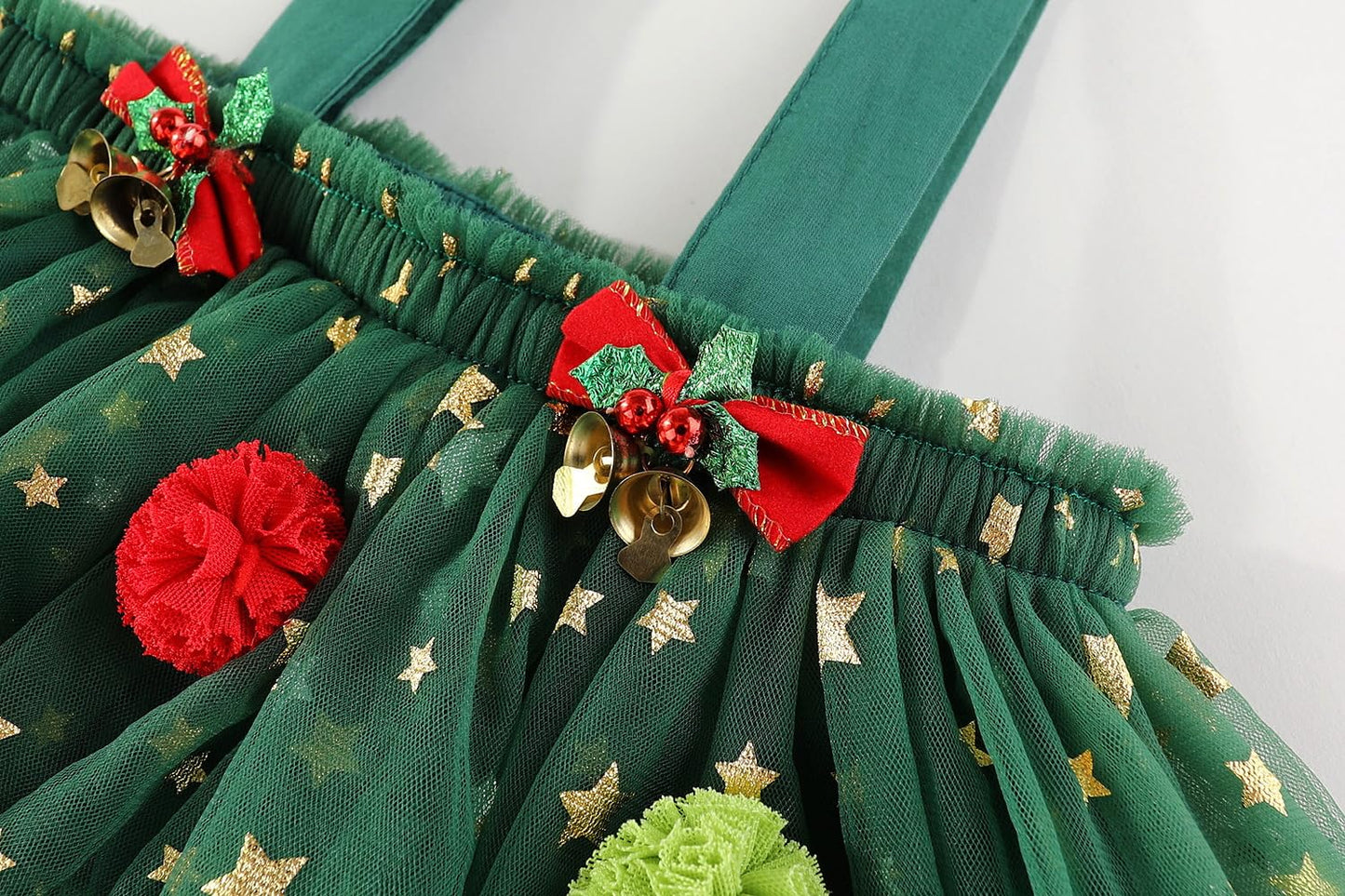 🎄✨Girls Christmas Dress Star Sequin Multi-layer Tulle🎅