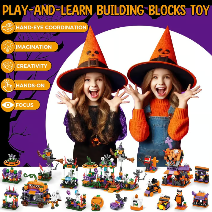 🎃Halloween Advent Calendar - DIY Building Blocks Assembly Kits