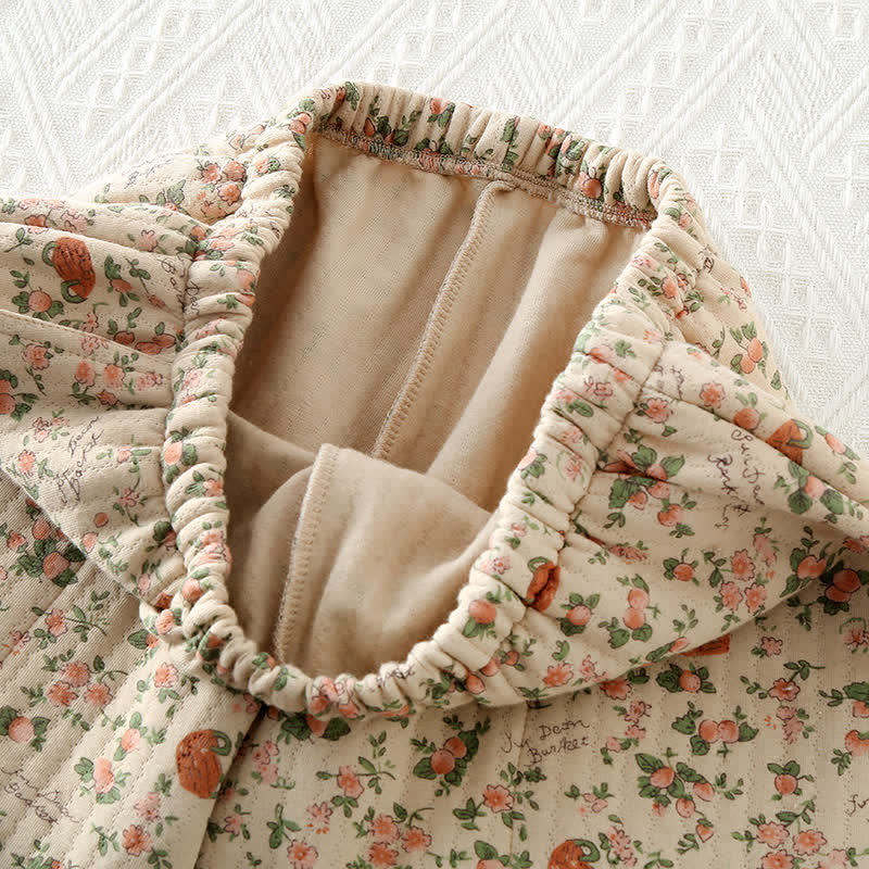 Taillod Vintage Rose Garden Cotton Loungewear Set