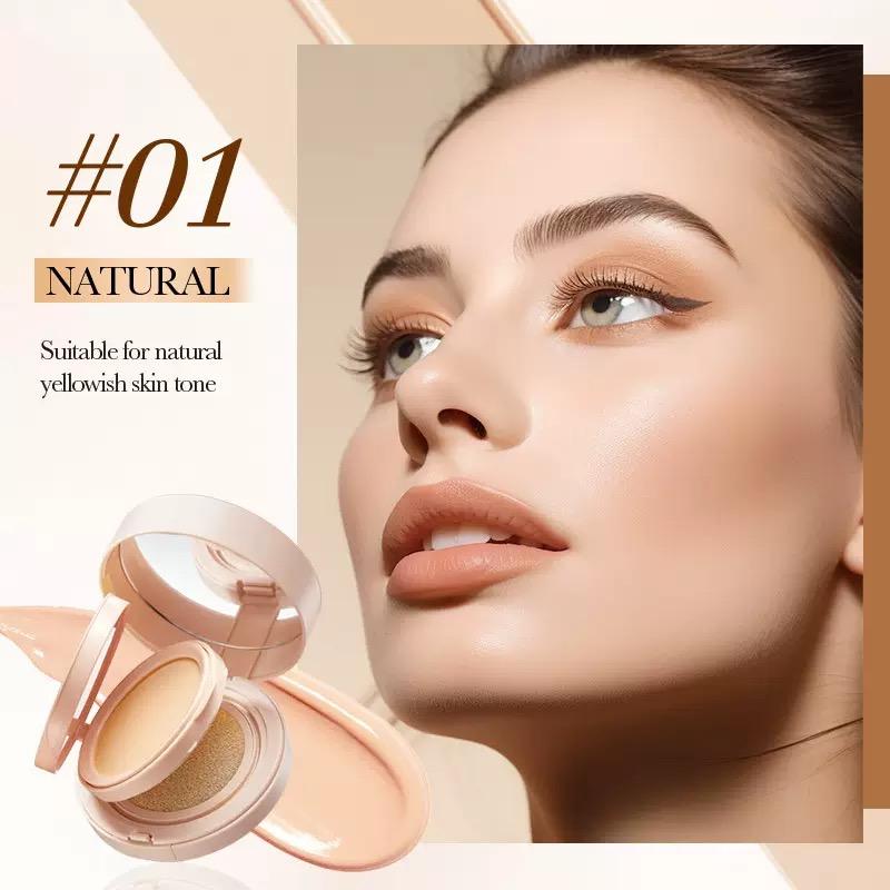 2in1 air cushion bb cream Double-layer concealer set suitable for full face, pink filler-type foundation - 24-hour long-lasting, high coverage matte texture, concealer, Korean-style foundation for creating a perfect makeup look