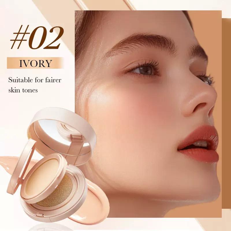2in1 air cushion bb cream Double-layer concealer set suitable for full face, pink filler-type foundation - 24-hour long-lasting, high coverage matte texture, concealer, Korean-style foundation for creating a perfect makeup look