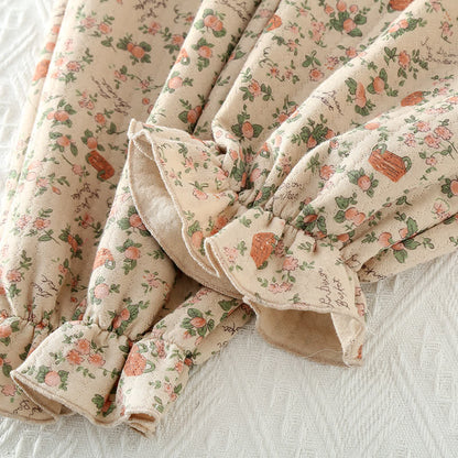 Taillod Vintage Rose Garden Cotton Loungewear Set