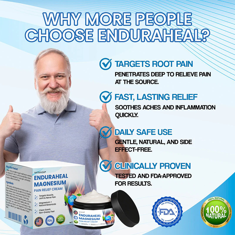 Natravor®EnduraHeal Magnesium Pain Relief Cream (Treats Arthritis, Neuropathy, Rheumatism, Sports Injuries & More)