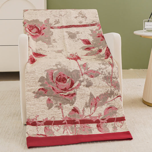 Taillod Cotton Gauze Rose Print Comfy Blanket