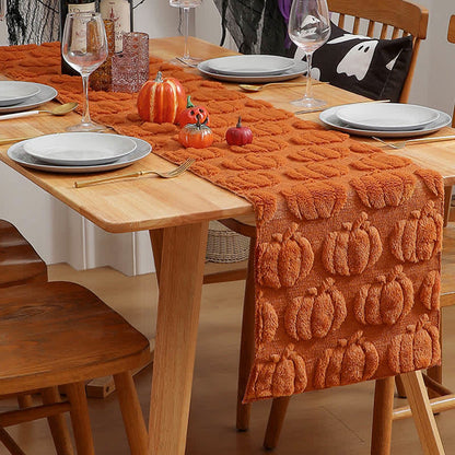 Taillod Halloween Pumpkin Quilted 3D Table Runner