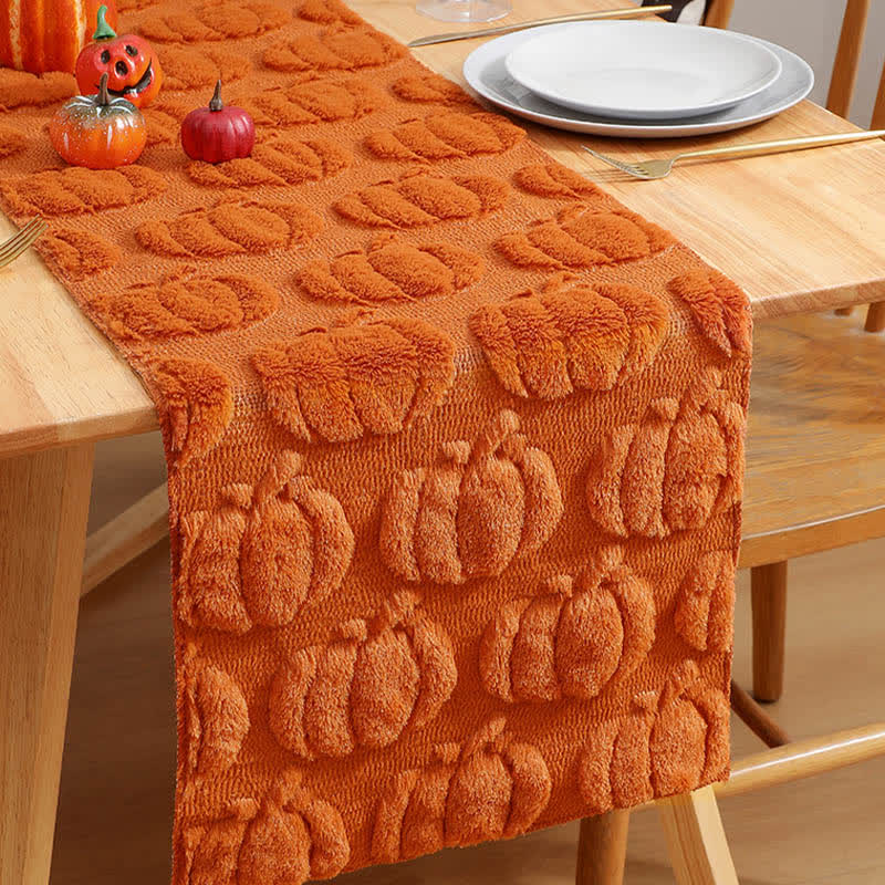 Taillod Halloween Pumpkin Quilted 3D Table Runner
