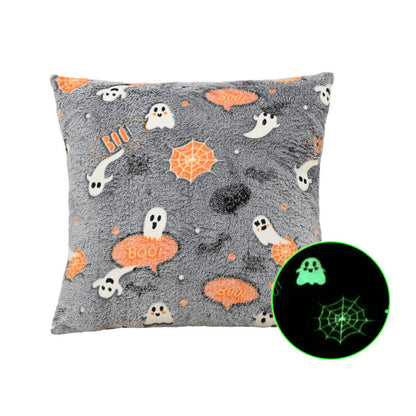 Taillod Halloween Flannel Luminous Throw Pillow
