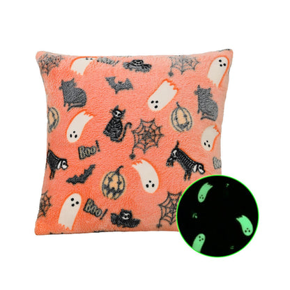 Taillod Halloween Flannel Luminous Throw Pillow