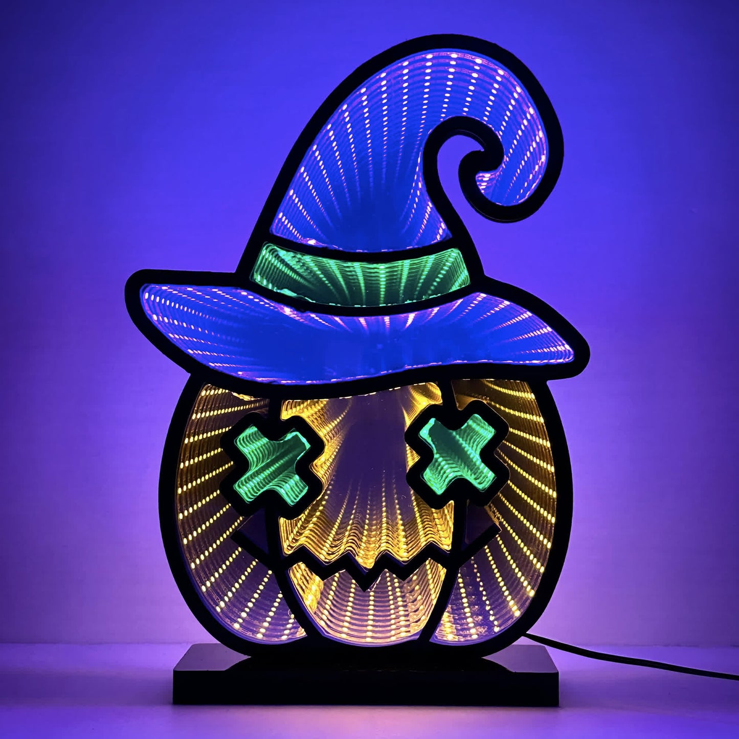 Taillod Halloween Infinity Lights Pumpkin with Hat
