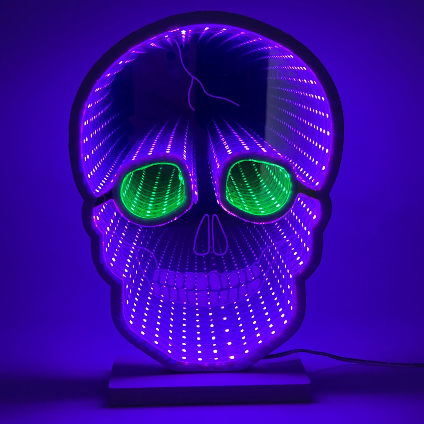 Taillod Halloween Skull Infinity Lights with Stand