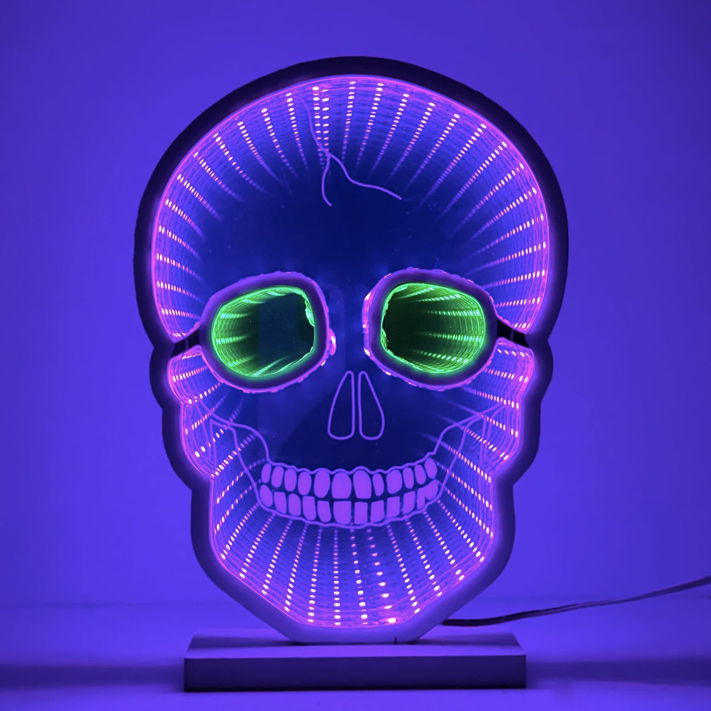 Taillod Halloween Skull Infinity Lights with Stand