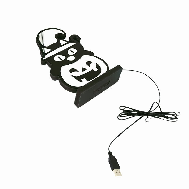 Taillod 3D Black Cat Pumpkin Infinity Lights