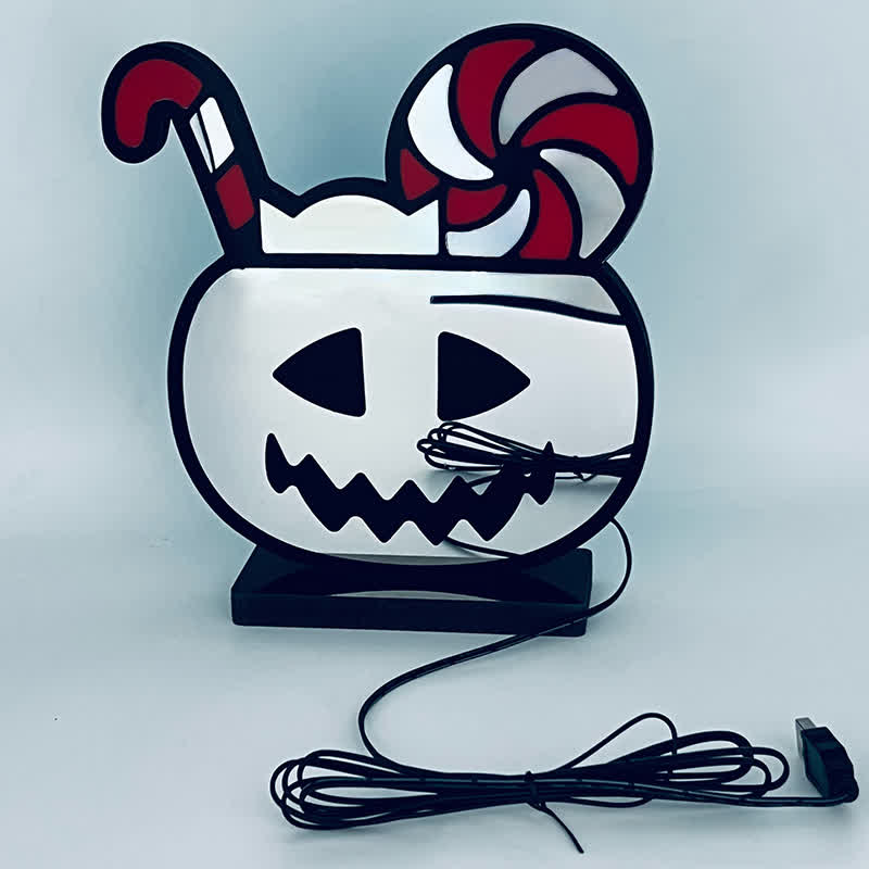 Taillod  3D Pumpkin Infinity Lights Halloween Decoration