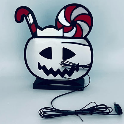 Taillod  3D Pumpkin Infinity Lights Halloween Decoration