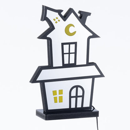 Taillod 3D House Infinity Lights Halloween Decoration