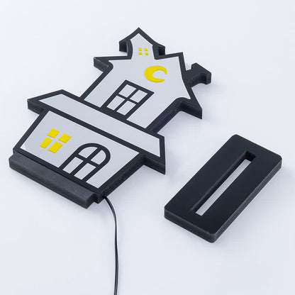 Taillod 3D House Infinity Lights Halloween Decoration