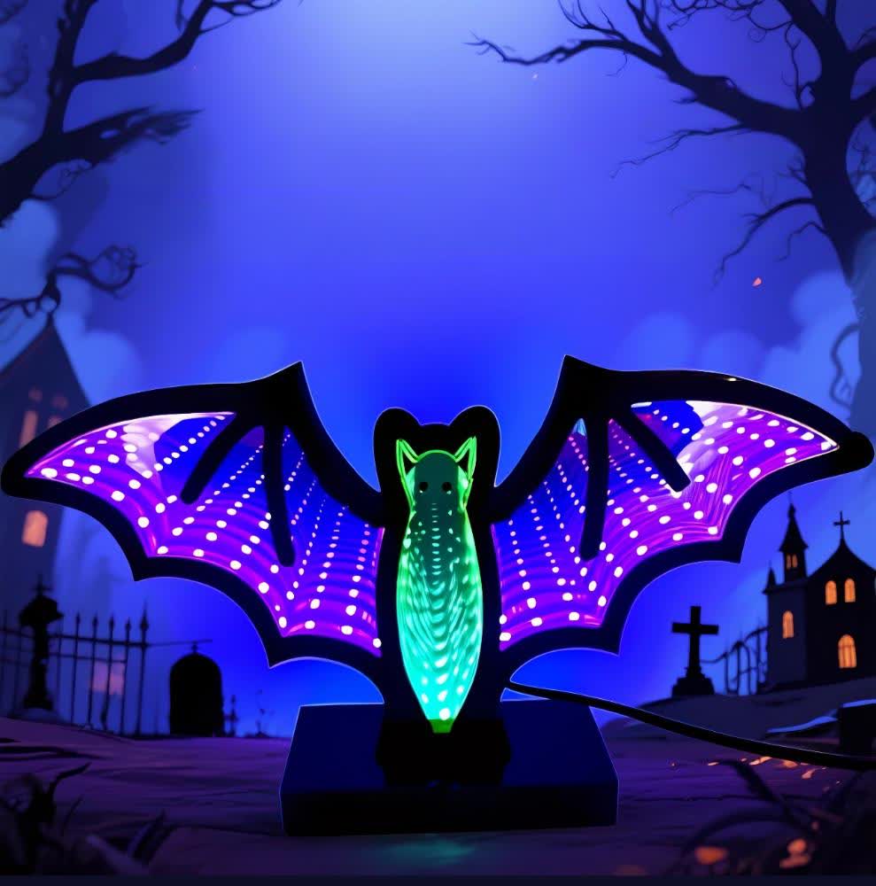 Taillod Halloween 3D Bat Infinity Lights