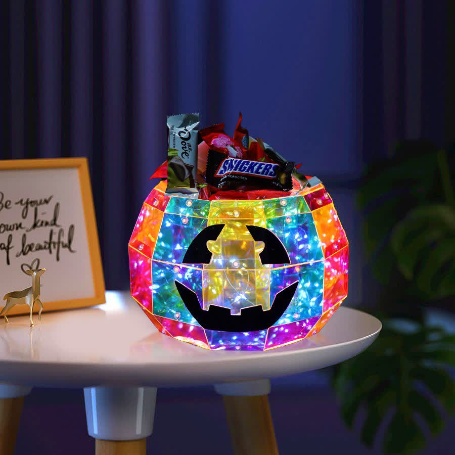 Taillod Ghost Face Pumpkin Infinity Lights Decoration