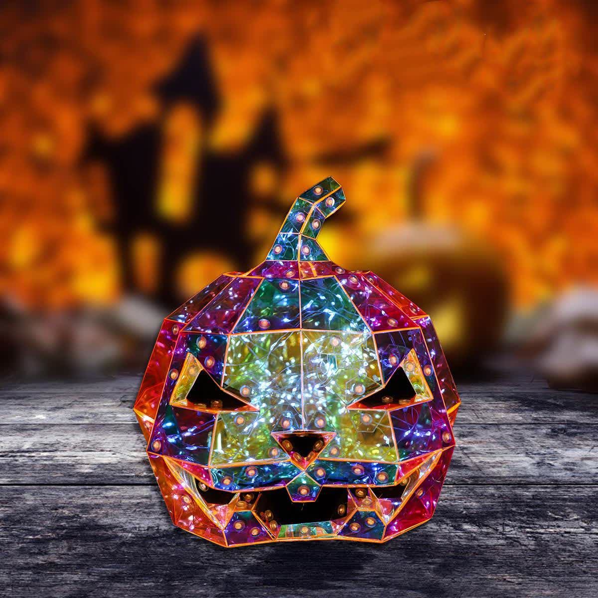 Taillod Ghost Face Pumpkin Infinity Lights Decoration