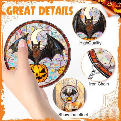 Taillod Pumpkin Bat Suncatcher Window Hanging