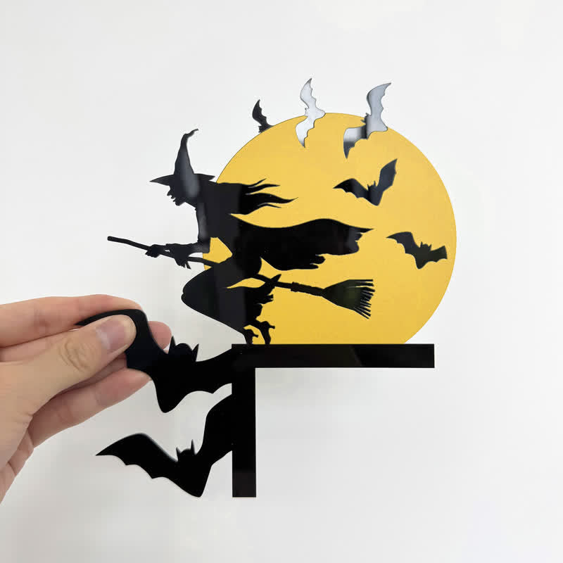 Taillod Witch & Bats Halloween Door Corner Decoration