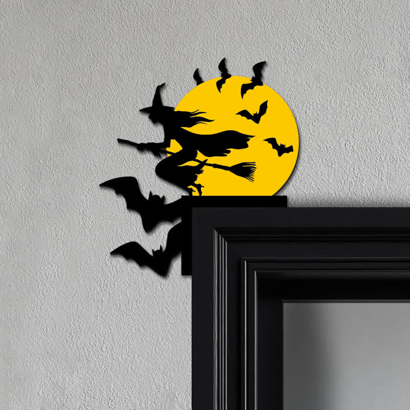 Taillod Witch & Bats Halloween Door Corner Decoration