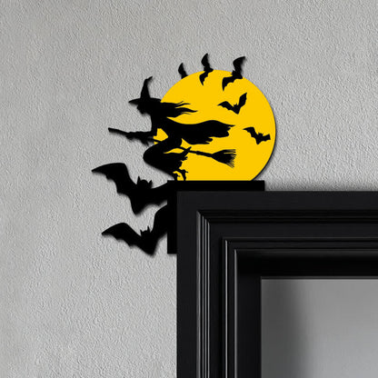 Taillod Witch & Bats Halloween Door Corner Decoration