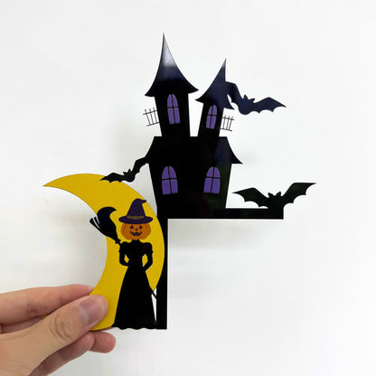Taillod Pumpkin Witch Door Corner Decoration