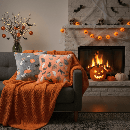Taillod Halloween Flannel Luminous Throw Pillow