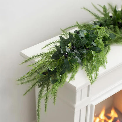 Taillod PE Faux Greenery Olive Branch Christmas Garland
