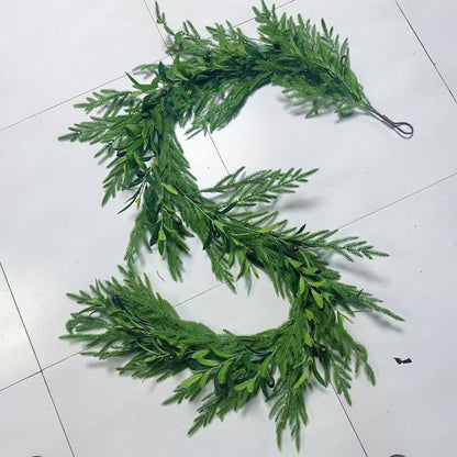 Taillod PE Faux Greenery Olive Branch Christmas Garland