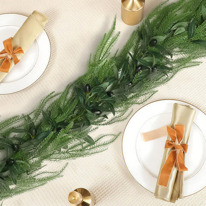 Taillod PE Faux Greenery Olive Branch Christmas Garland