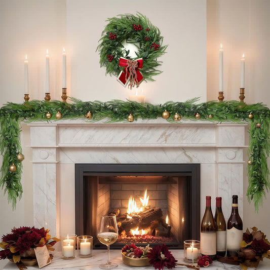 Taillod PE Faux Greenery Olive Branch Christmas Garland