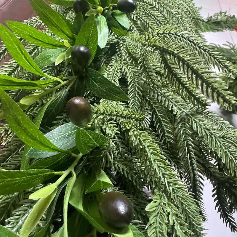 Taillod PE Faux Greenery Olive Branch Christmas Garland