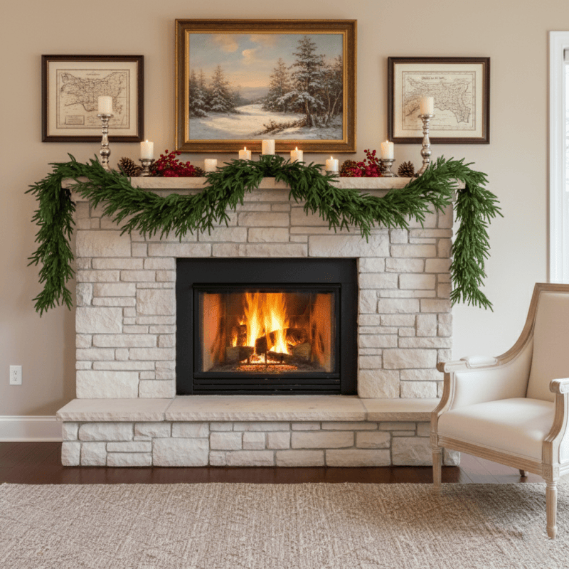 Taillod Faux Norfolk Pine Garland Christmas Decor