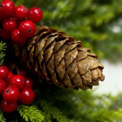 Taillod Faux Cedar Pine Christmas Garland with Red Berries
