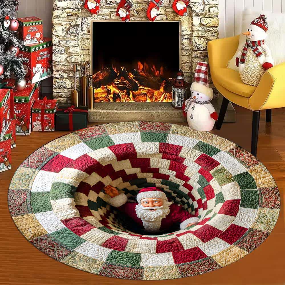 Taillod Christmas Theme Santa 3D Effect Rug