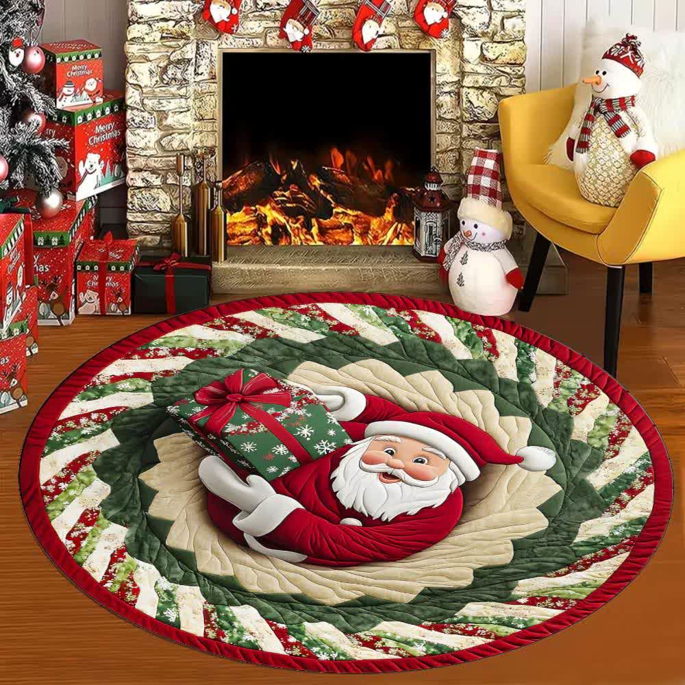 Taillod Christmas Theme Santa 3D Effect Rug
