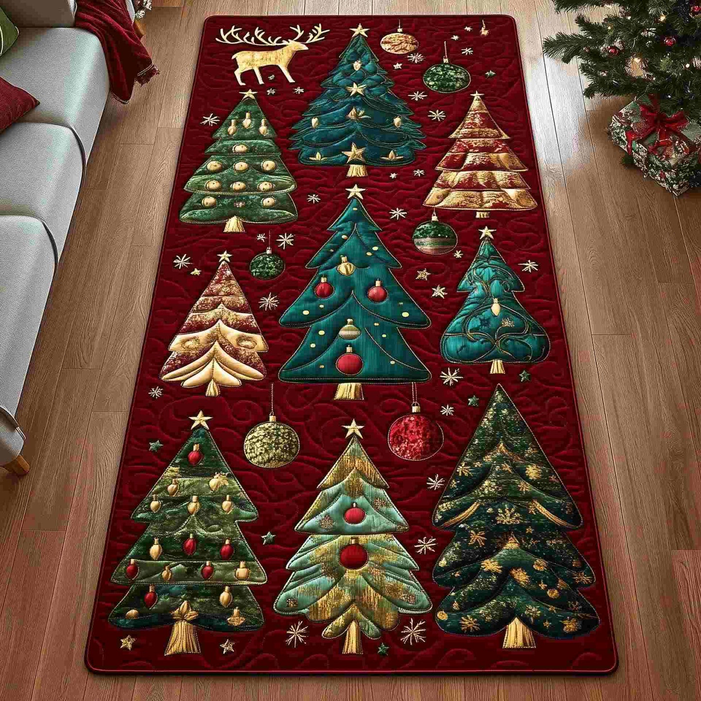 Taillod Christmas Tree Inspired Decorative Rug