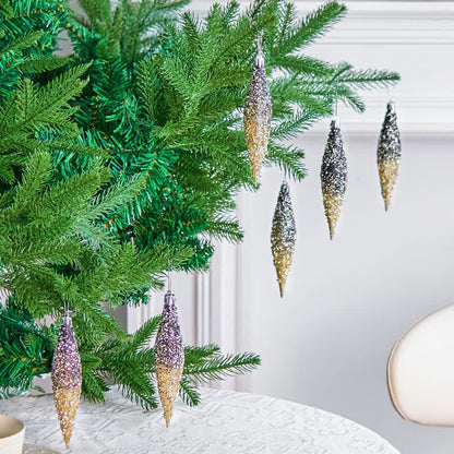 Taillod Gradient Glitter Christmas Tree Ornament Set