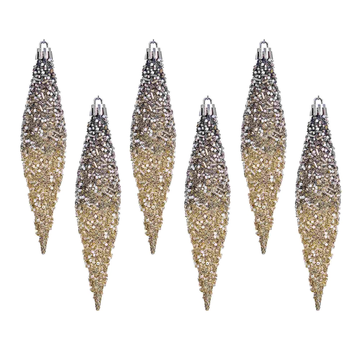 Taillod Gradient Glitter Christmas Tree Ornament Set