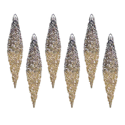 Taillod Gradient Glitter Christmas Tree Ornament Set