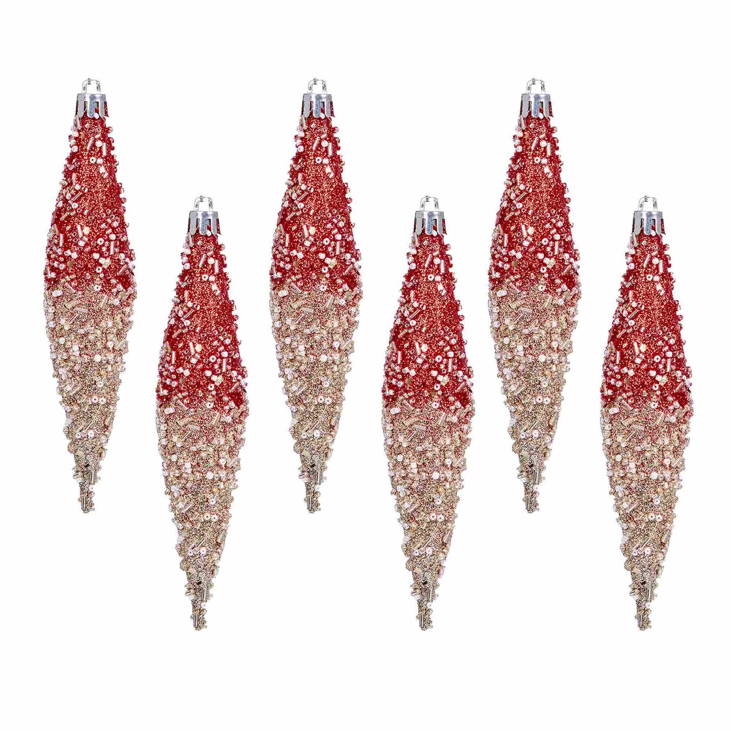 Taillod Gradient Glitter Christmas Tree Ornament Set