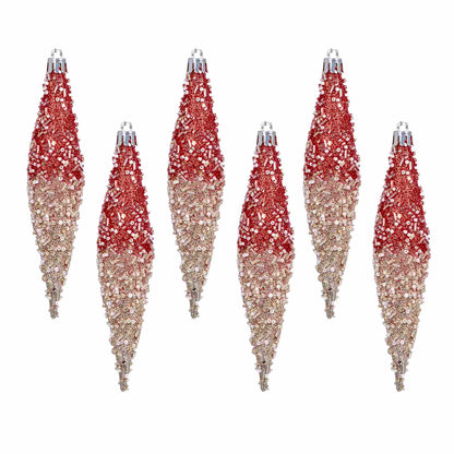 Taillod Gradient Glitter Christmas Tree Ornament Set