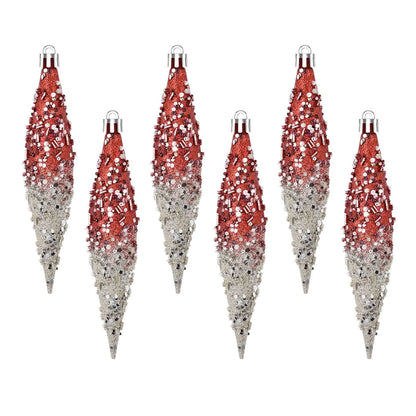 Taillod Gradient Glitter Christmas Tree Ornament Set