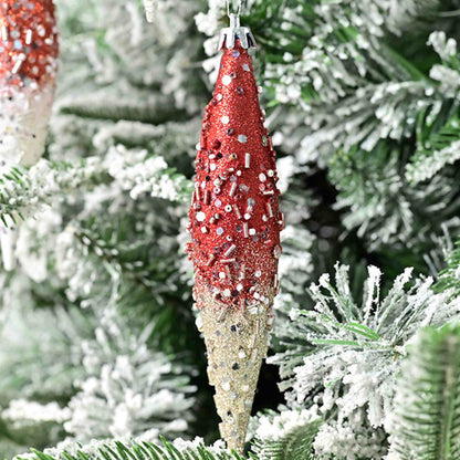 Taillod Gradient Glitter Christmas Tree Ornament Set
