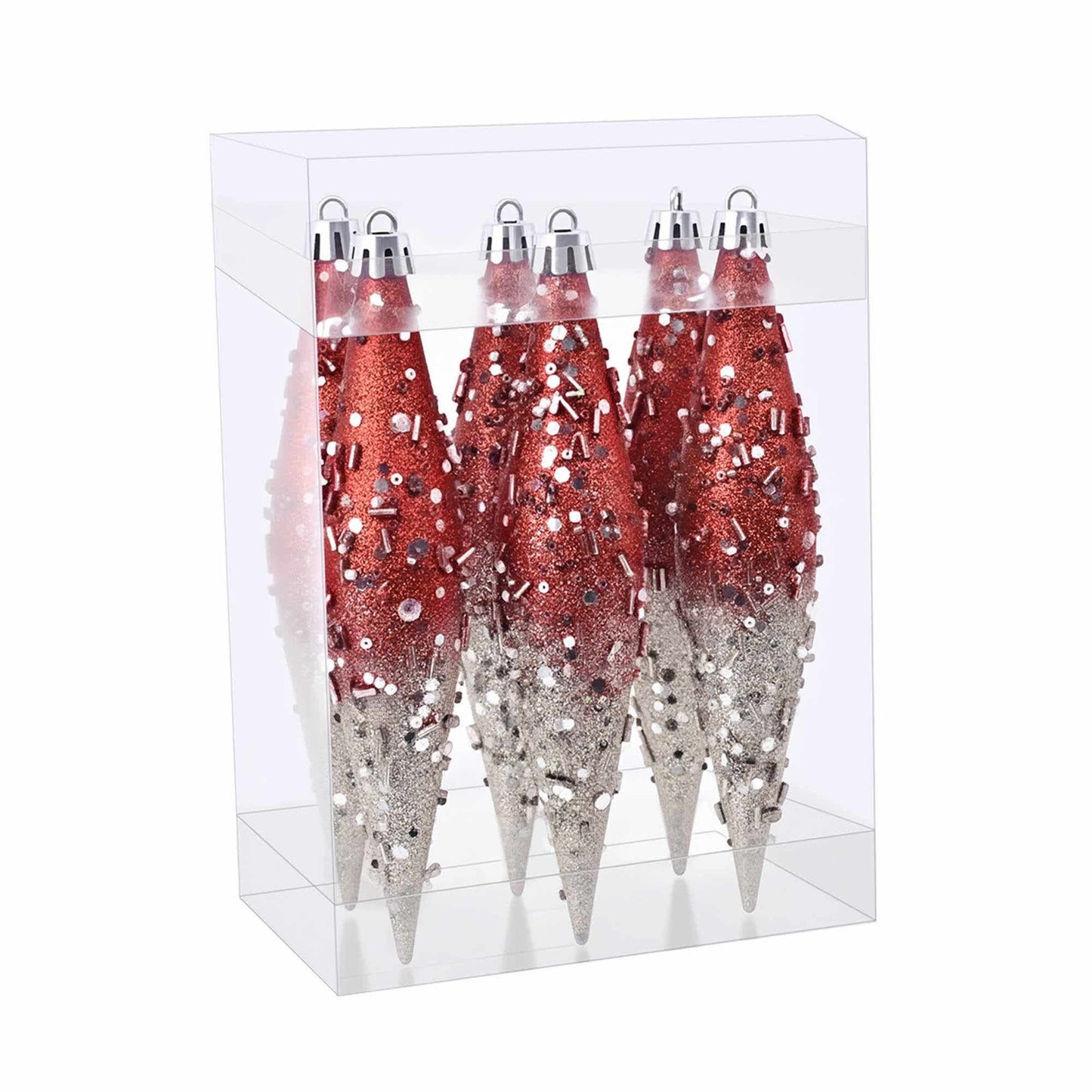 Taillod Gradient Glitter Christmas Tree Ornament Set